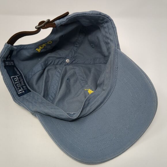 Polo Ralph Lauren Slideback Hat Blue One Size Small Pony Leather Strap - Picture 6 of 8